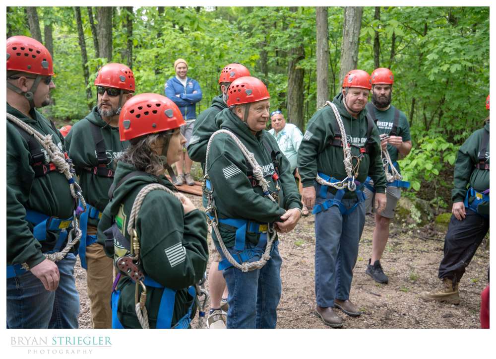 preparing for zip lining